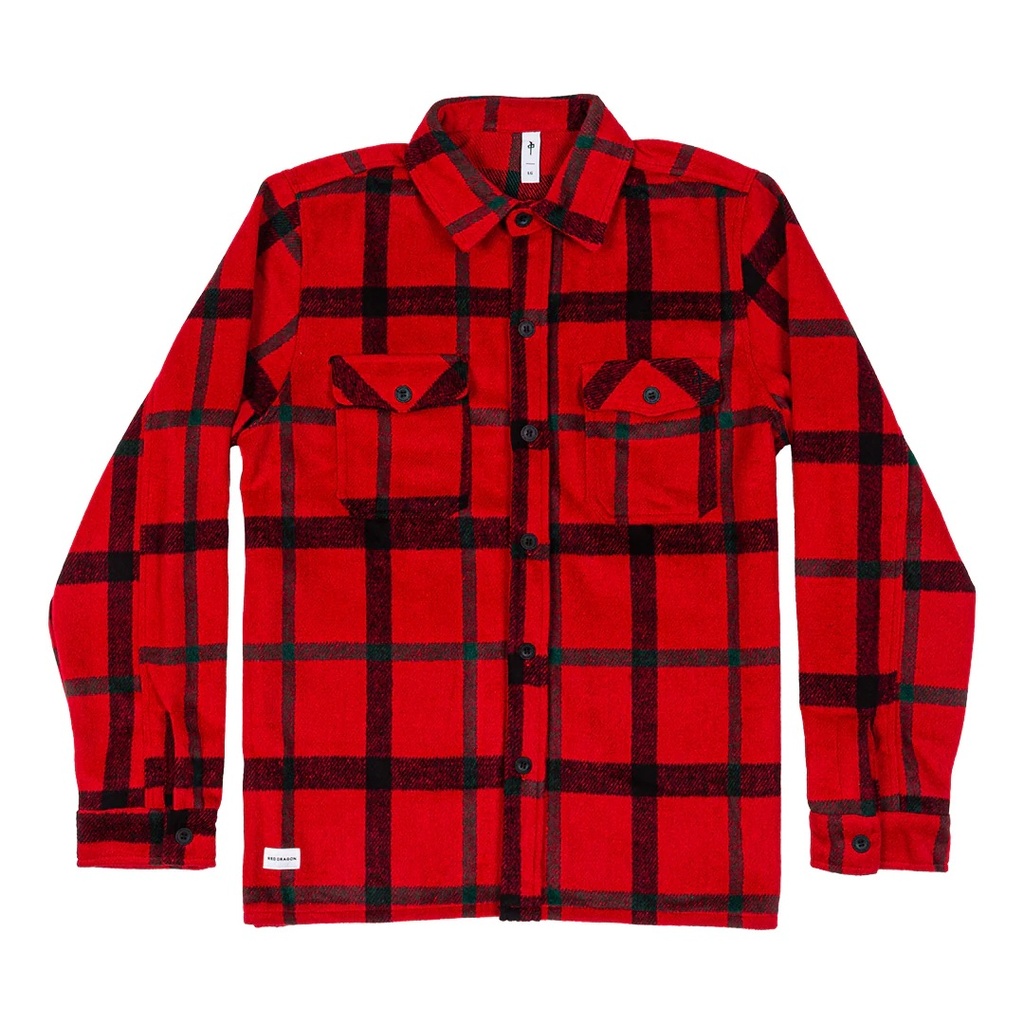CHEMISE RDS HEAVY FLANNEL LONG SLEEVE - RED PLAID