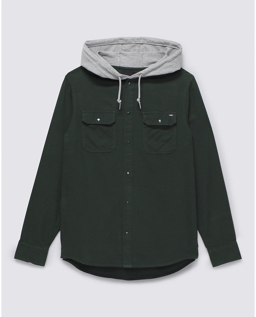 CHEMISE VANS PARKWAY HOODED LONG SLEEVE FLANNEL SHIRT - DEEP FOREST