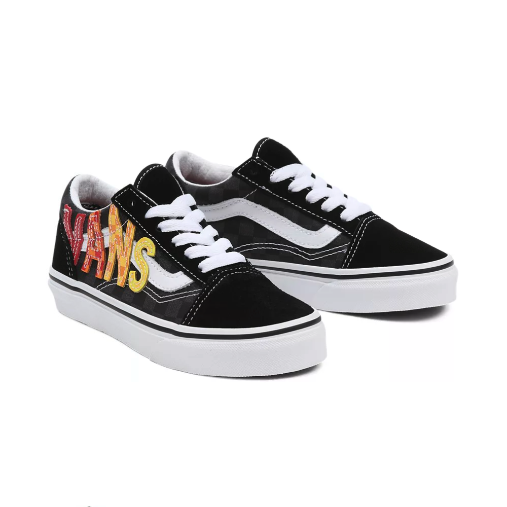 Soulier Vans Old Skool Enfants - (FLAME LOGO REPEAT) NOIR