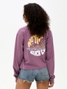 LONG SLEEVE T-SHIRT NOTICE THE RECKLESS BEACH BUM CROPPED - MAUVE