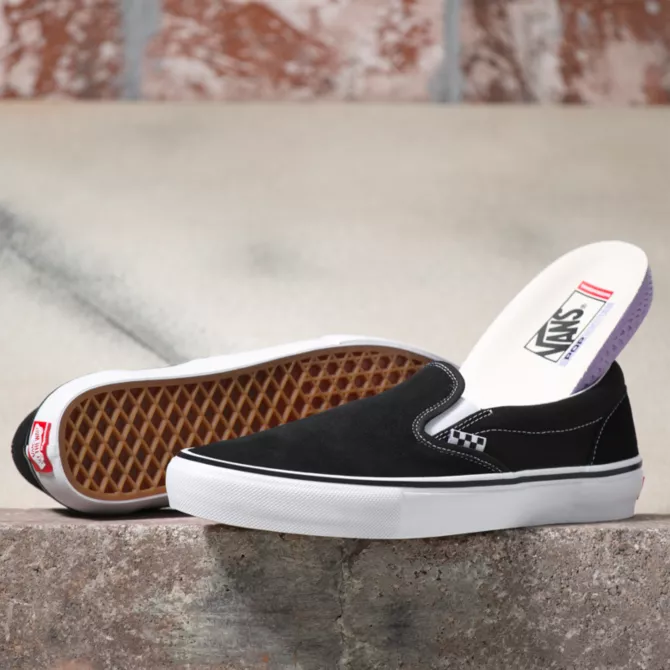Soulier Vans Skate Slip-On Noir/Blanc