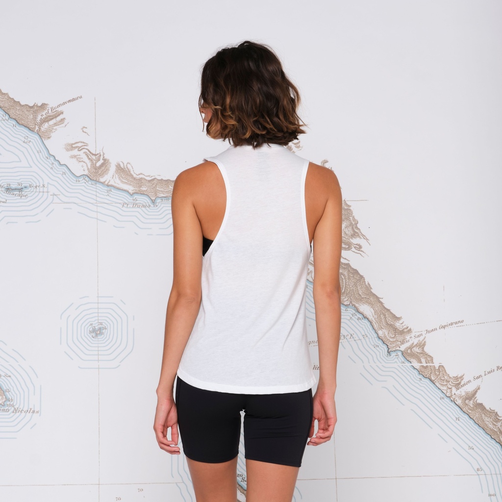 CAMISOLE SALTY CREW DOS PALMS MUSCLE TANK POUR FEMME - BLANC