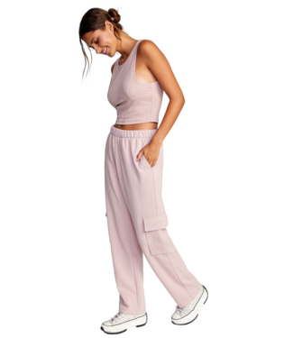 PANTALON RVCA TEST DRIVE CARGO SWEATPANTS POUR FEMME - DUSTY ROSE