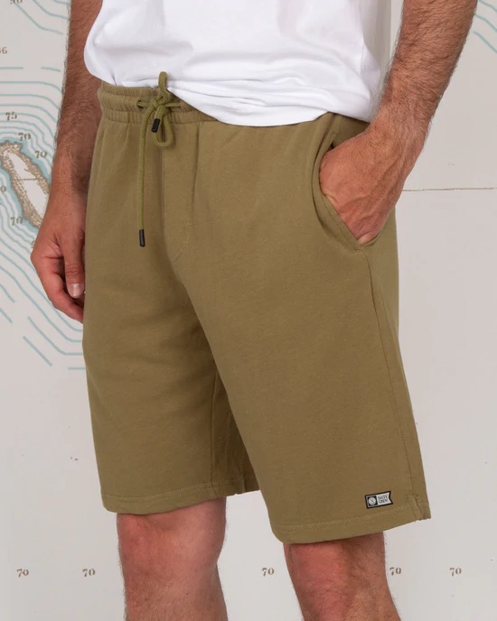 SHORT SALTY CREW RESIN PIGMENT SWEATSHORT - DUSTY OLIVE