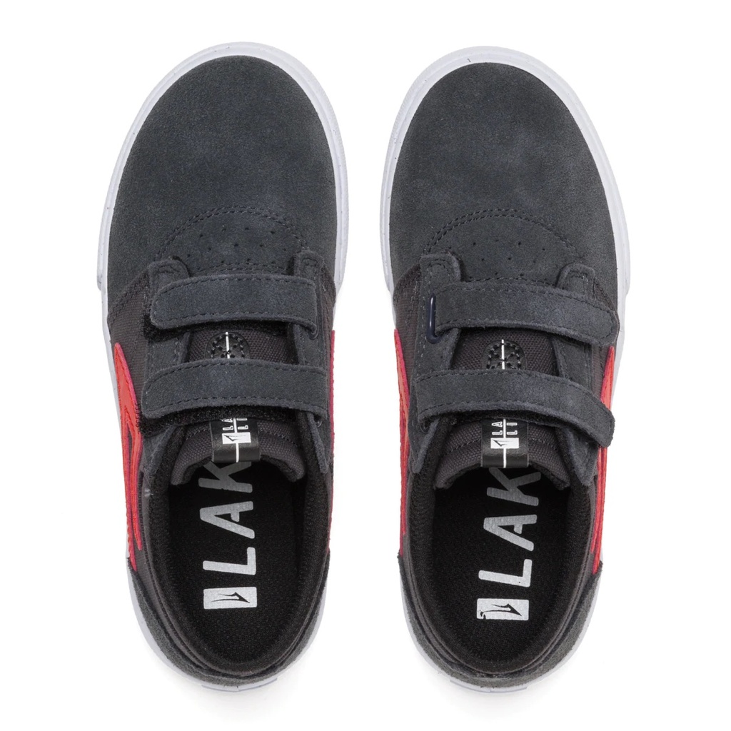 SOULIER LAKAI GRIFFIN KIDS - CHARCOAL/FLAME/SUEDE