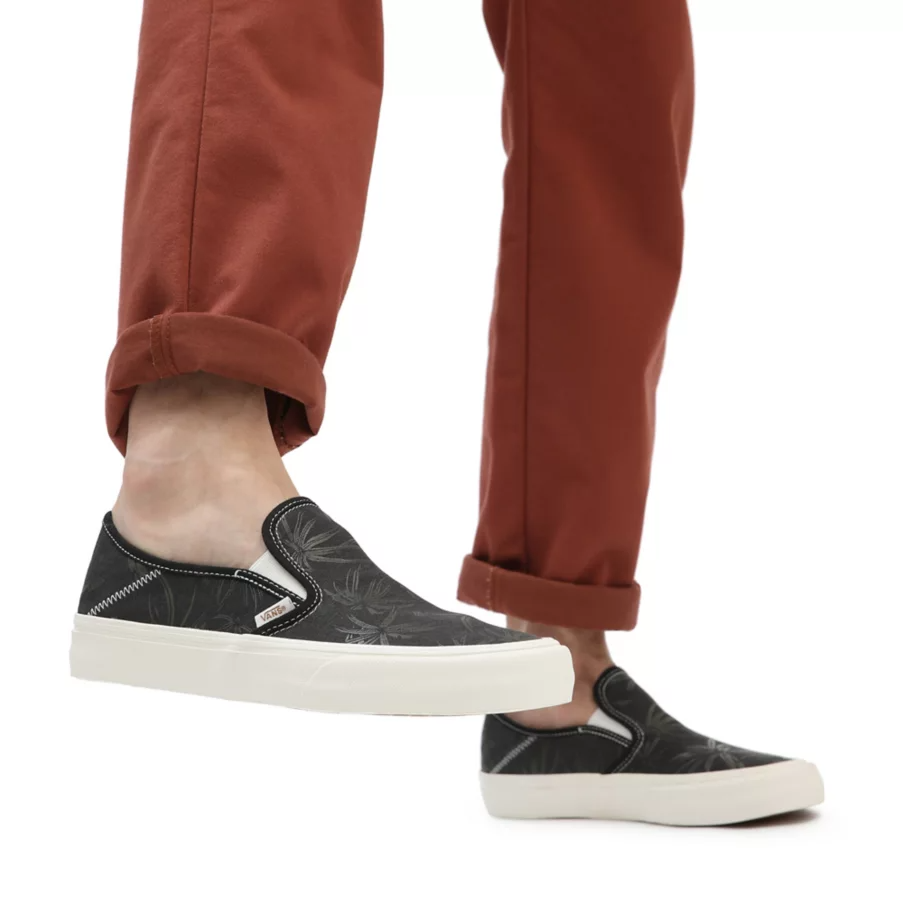 SOULIER VANS SLIP-ON SURF ECO THEORY - BLACK PALM/MARSHMALLOW