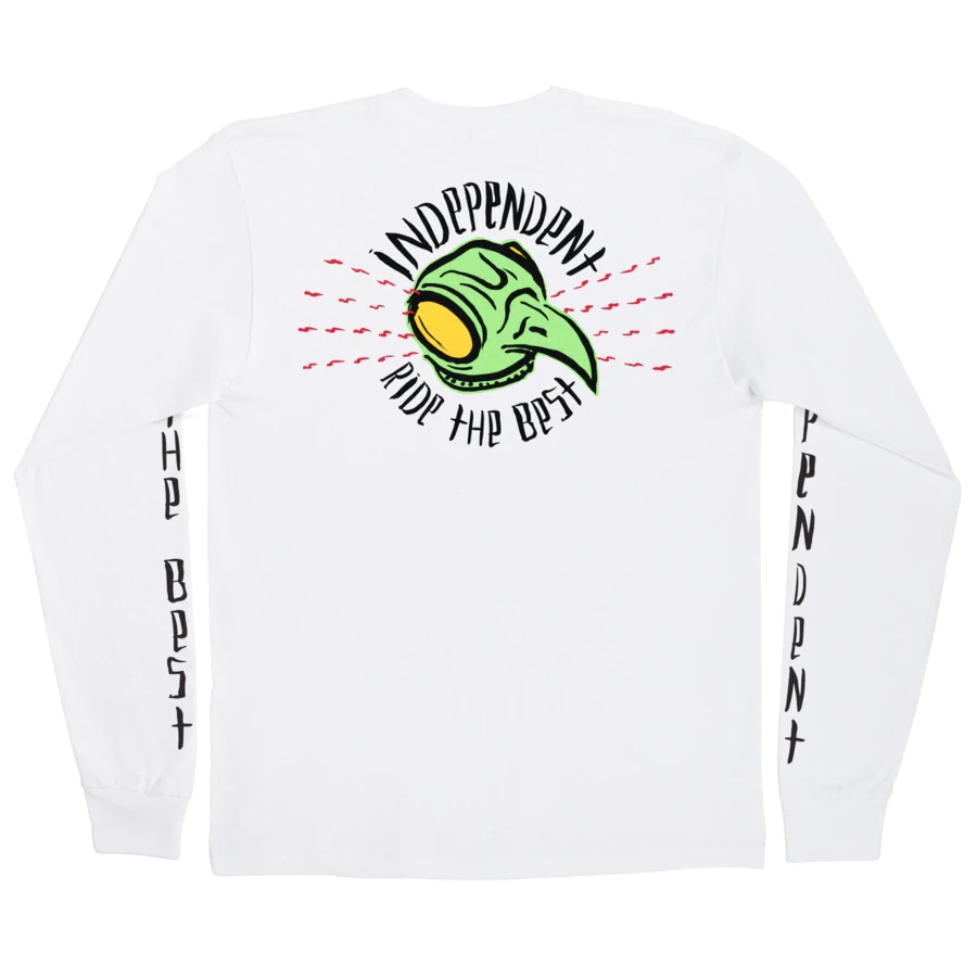 LONG SLEEVE T-SHIRT INDY X TONY HAWK TRANSMISSION - BLANC