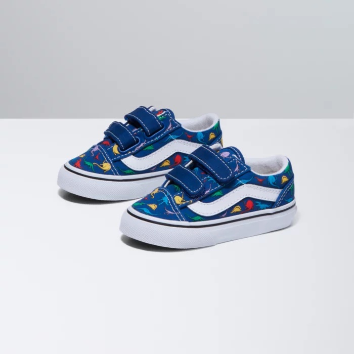 SOULIER VANS TODDLER OLD SKOOL V DINO - MULTI/TRUE WHITE