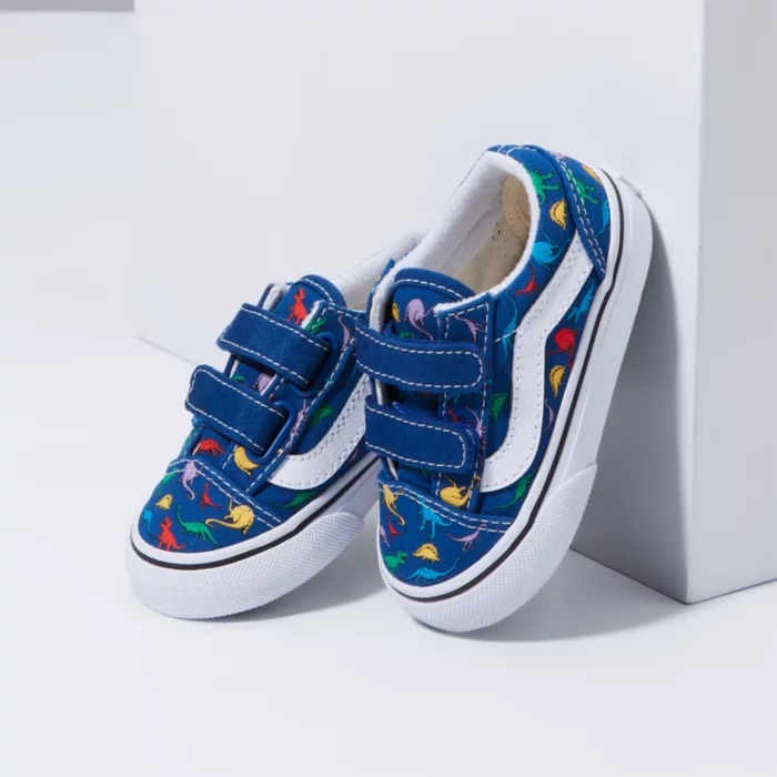 SOULIER VANS TODDLER OLD SKOOL V DINO - MULTI/TRUE WHITE