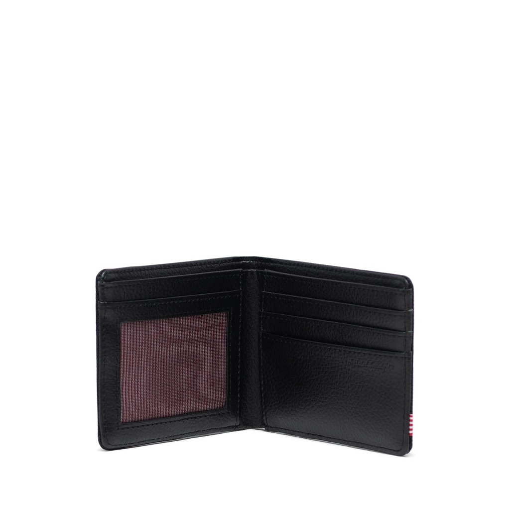 PORTEFEUILLE HERSCHEL ROY+ POLY BLACK CROSSHATCH