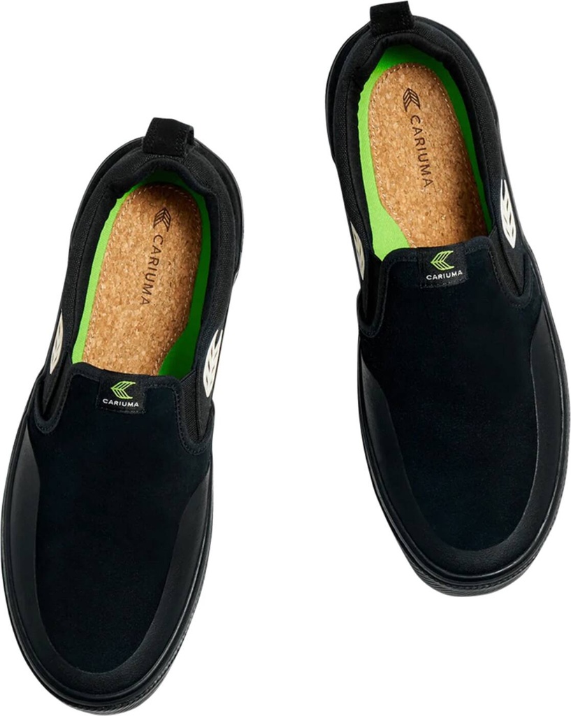 SOULIER CARIUMA SLIP ON SKATE PRO - ALL BLACK SUEDE/CANVAS IVORY