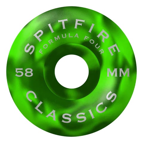 ROUE SPITFIRE 58MM F4 99D SWIRLED CLASSIC - LIME/GREEN