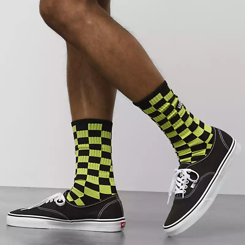 BAS VANS CHEKERBOARD CREW - LIME PUNCH