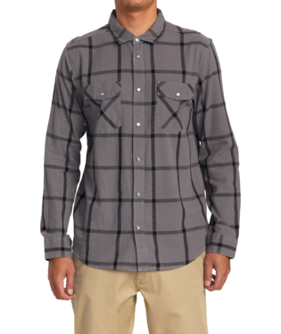 CHEMISE RVCA NEPS PLAID LONG SLEEVE FLANNEL - SMOKE