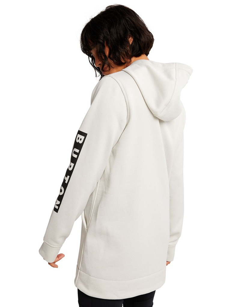 COTON OUATÉ BURTON OAK LONG PULL OVER HOODIE - STOUT WHITE HEATHER