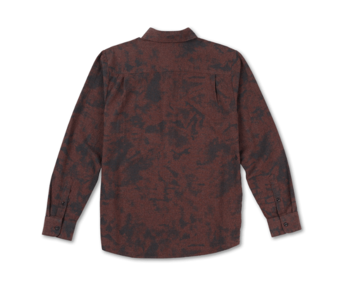 CHEMISE VOLCOM SHADOWS FLANNEL LONG SLEEVE - MAHOG