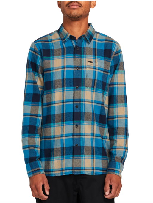 CHEMISE VOLCOM CADEN PLAID FLANNEL LONG SLEEVE - NAVY