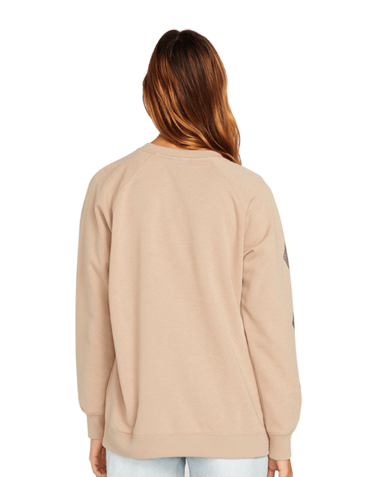 CHANDAIL À MANCHE LONGUE VOLCOM STONE MAGIC BOYFRIEND CREW POUR FEMME - TAUPE