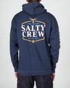 COTON OUATÉ SALTY CREW SKIPJACK HOOD FLEECE - NAVY HEATHER