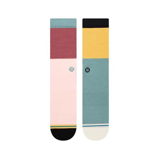 BAS STANCE MID CUSHION BLOCKED CREW SOCKS - MULTI