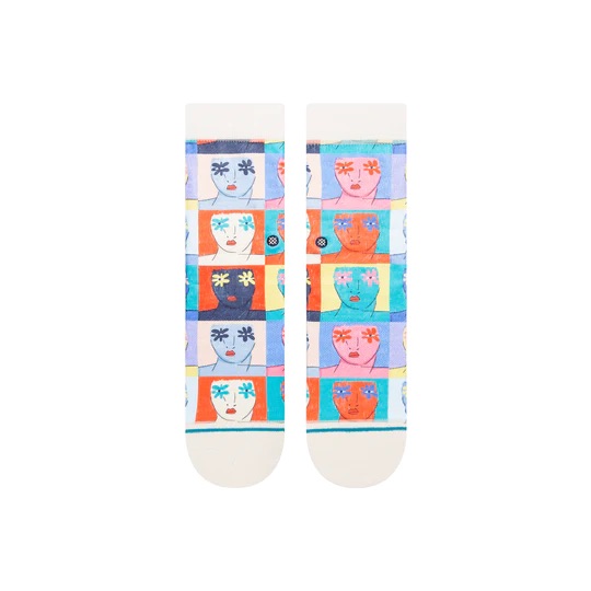BAS STANCE ELENA FIORENZA X STANCE FLOWER FACES POUR FEMME - OFF WHITE