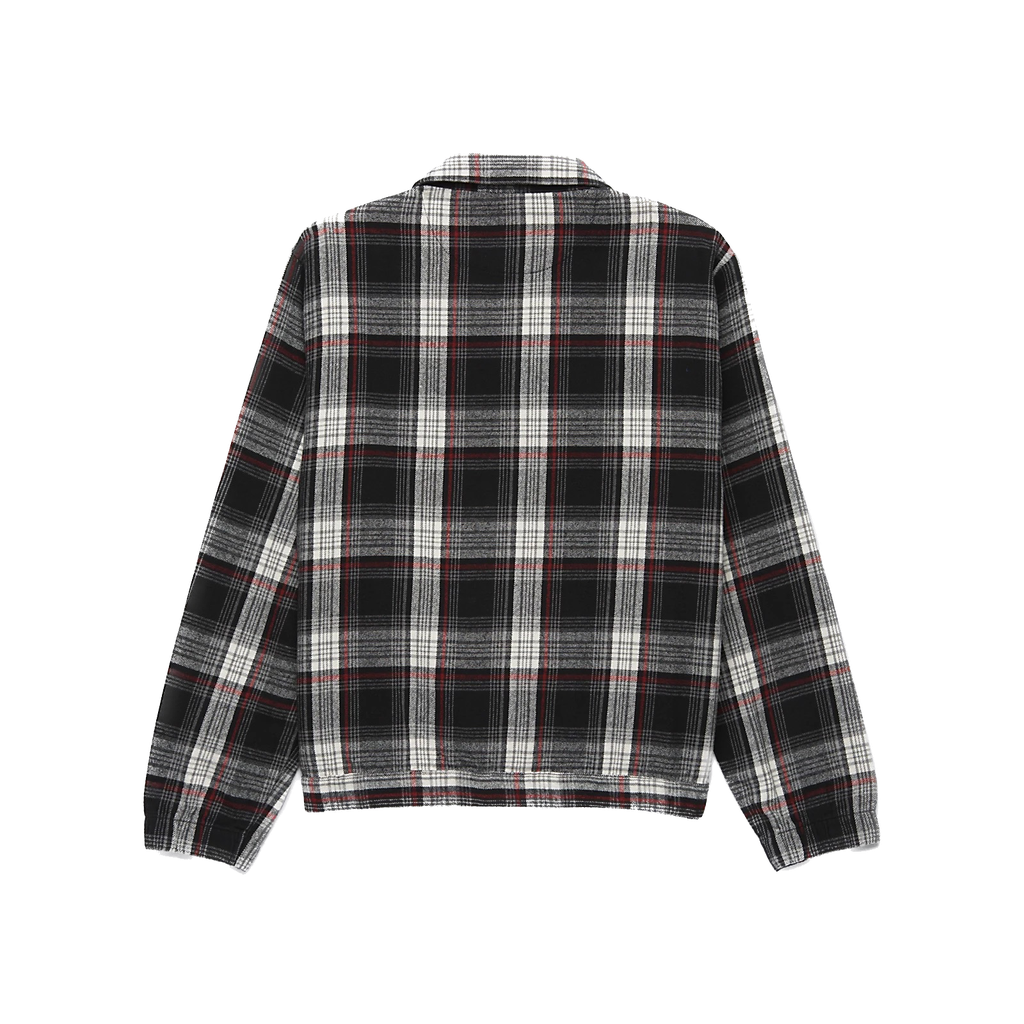 MANTEAU VANS COYLE CROPPED PLAID BOMBER JACKET - OATMEAL/NOIR