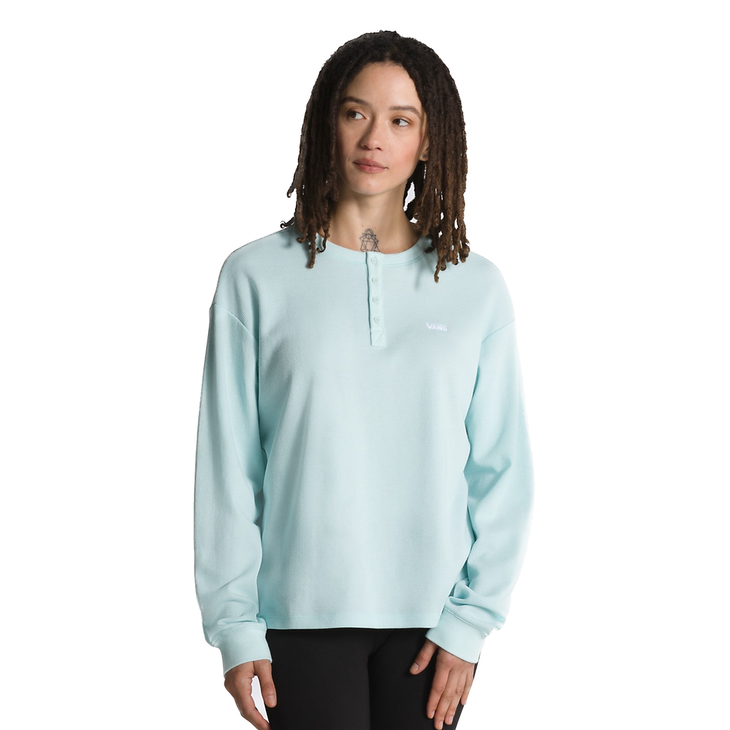 CHANDAIL VANS MARLEY II LONG SLEEVE HENLEY POUR FEMME - BLUE GLOW