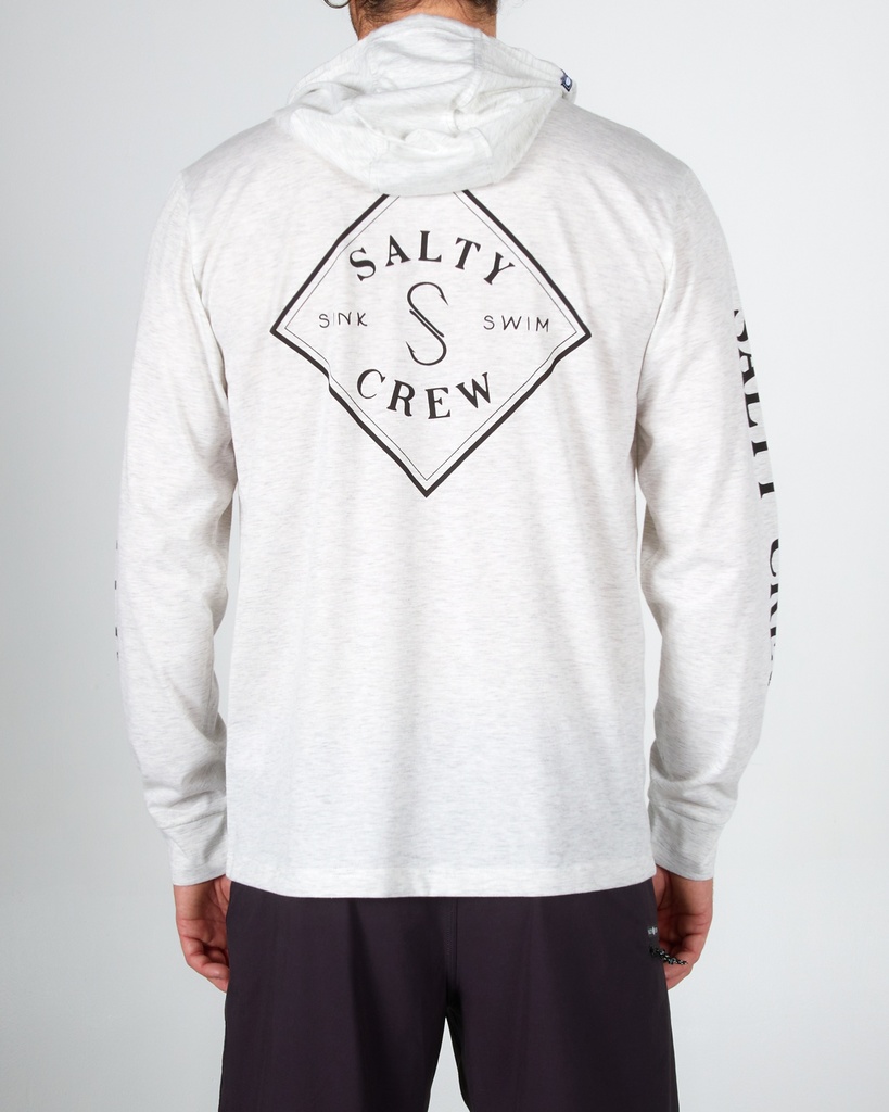COTON OUATÉ SALTY CREW TIPPET POCKET HOOD TECH TEE - VINTAGE WHITE