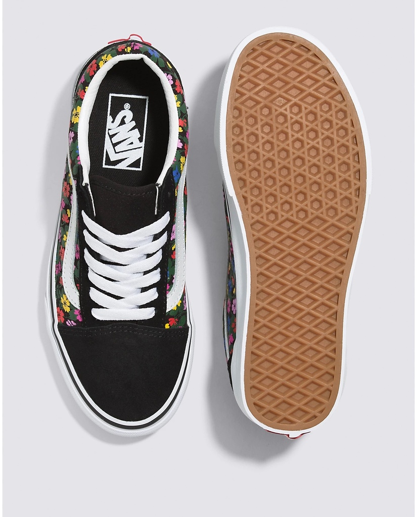 Soulier Vans Old Skool - Floral Black/White