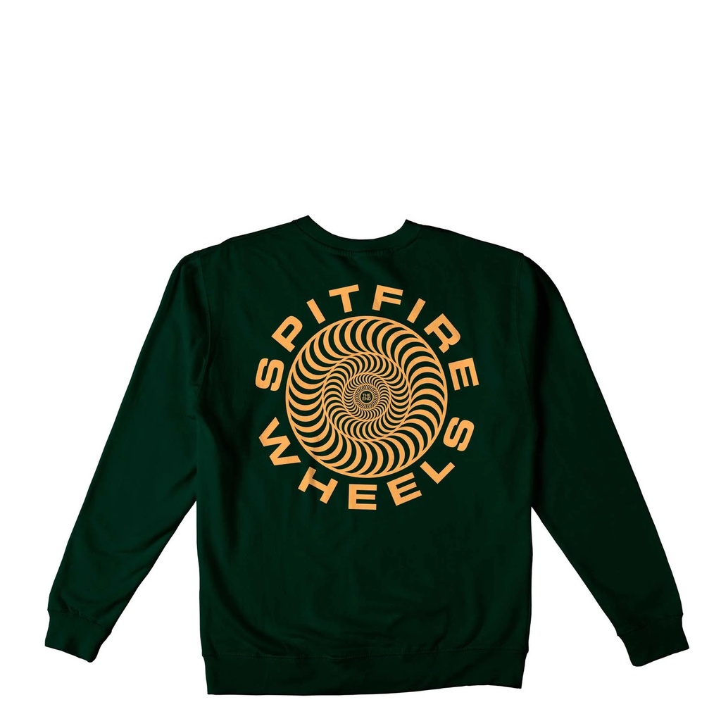 COTON OUATÉ SPITFIRE CLASSIC 87 PULLOVER CREWNECK - DARK GREEN