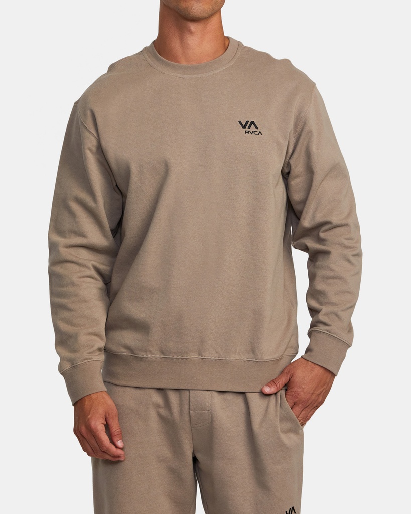 COTON OUATÉ RVCA VA SPORT ESSENTIAL CREWNECK - DARK KHAKI