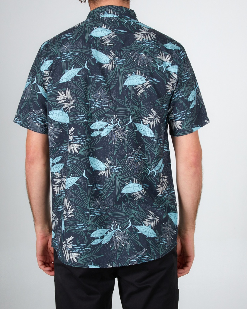 CHEMISE SALTY CREW FEEDING FRENZY UV WOVEN - NOIR
