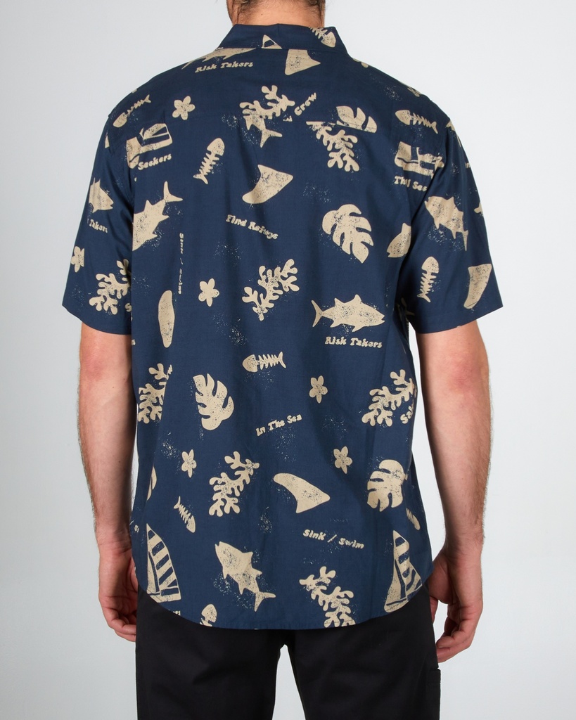 CHEMISE SALTY CREW TWISTED TIDES WOVEN - NAVY