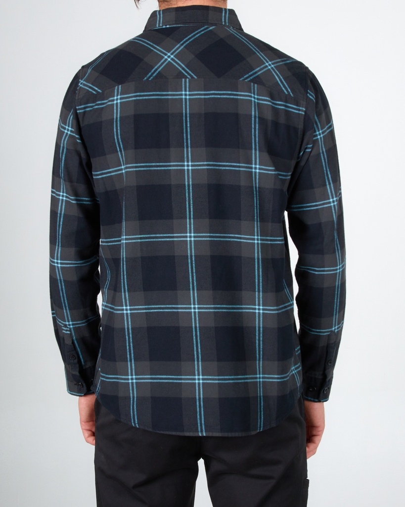 CHEMISE SALTY CREW EVENTIDE LONG SLEEVE FLANNEL - NOIR