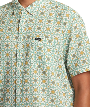 CHEMISE RVCA VACATIONIST SHORT SLEEVE SHIRT - GREEN HAZE