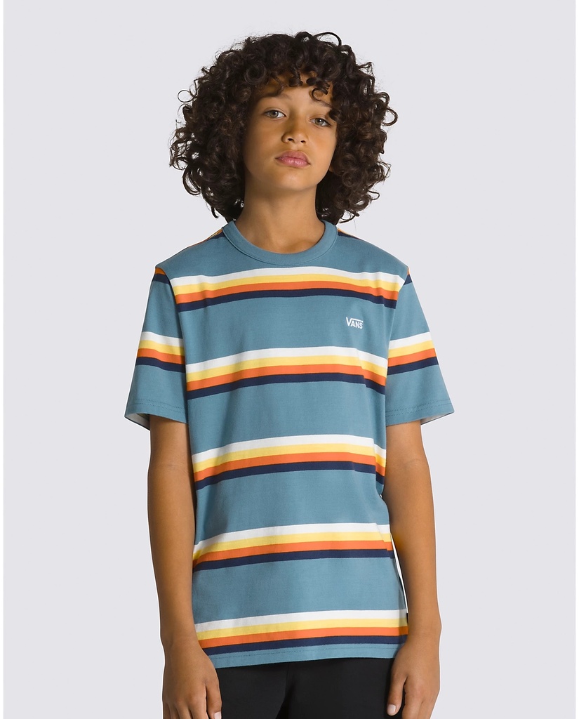 T-SHIRT VANS JUNIOR BAYVIEW STRIPE KNIT SHORT SLEEVE - BLUESTONE