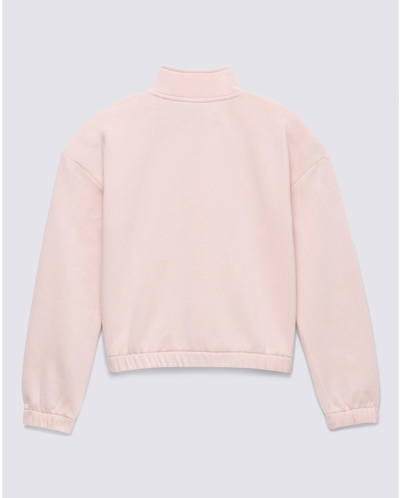 COTON OUATÉ VANS JUNIOR HALF ZIP MOCK PULLOVER - ROSE SMOKE