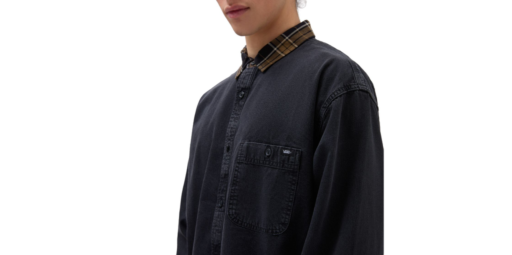 CHEMISE VANS DEERFIEL WOVEN SHIRT - WASHED BLACK