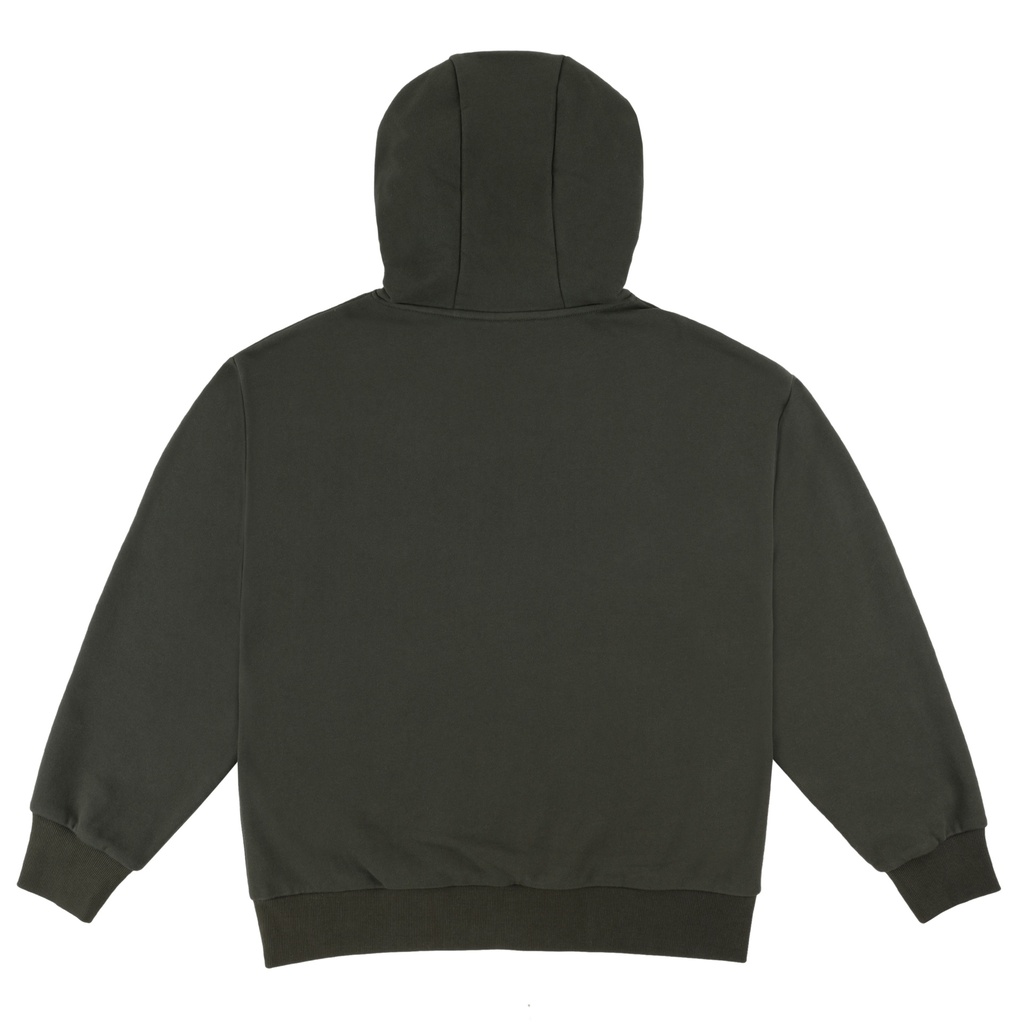 COTON OUATÉ SOUVENIR EMBOSSED HOODIE - DARK MOSS