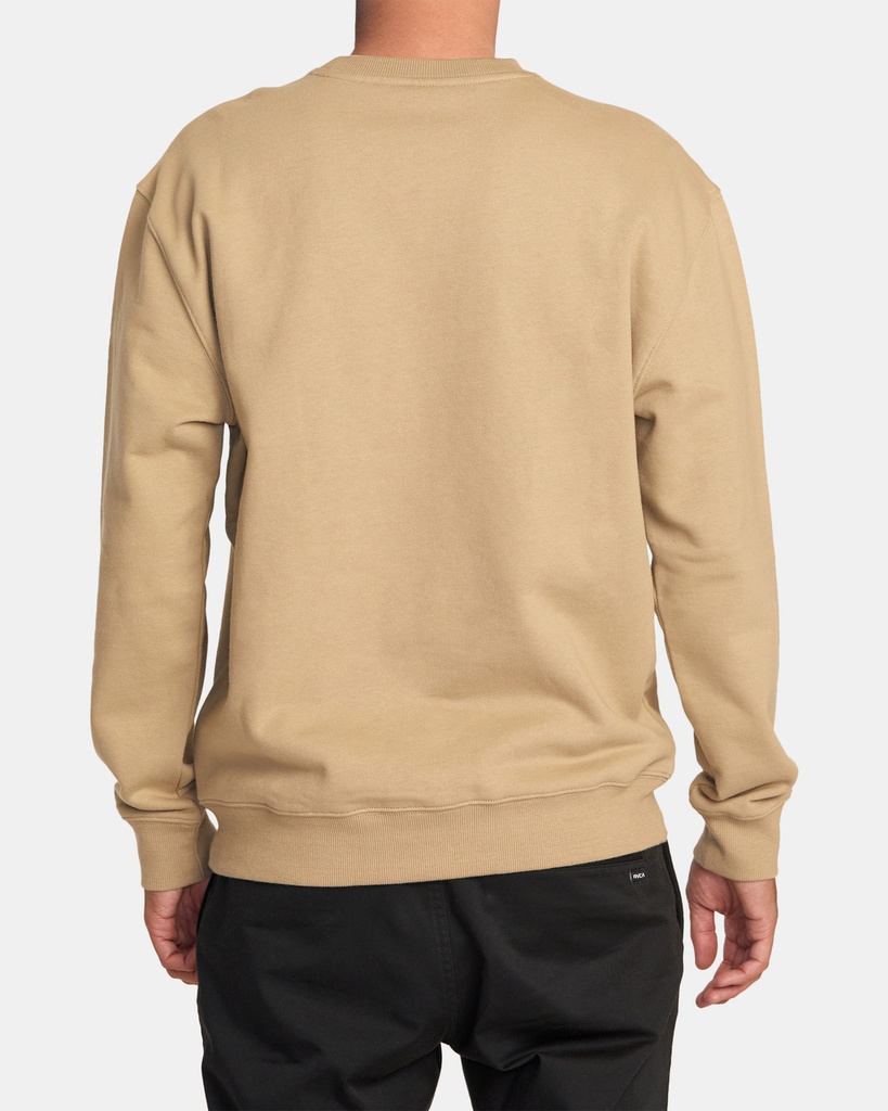 COTON OUATÉ RVCA BIG RVCA STITCHED CREWNECK - KHAKI 