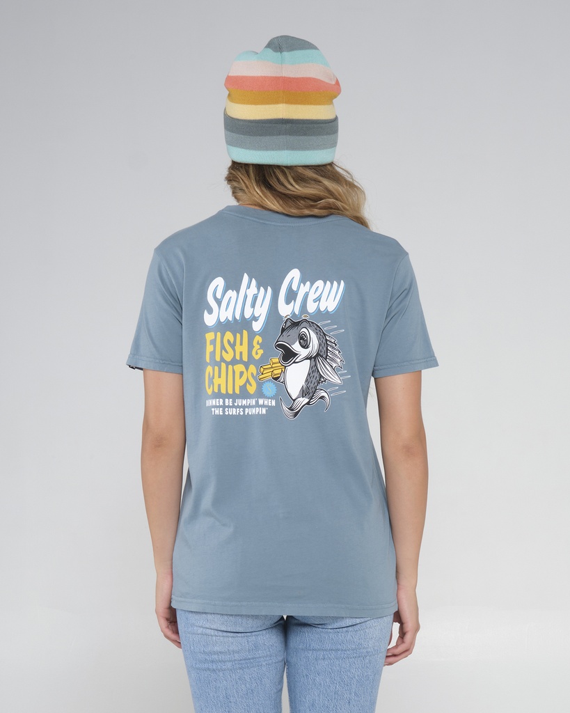 T-SHIRT SALTY CREW LA PLAYA BOYFRIEND TEE - DENIM