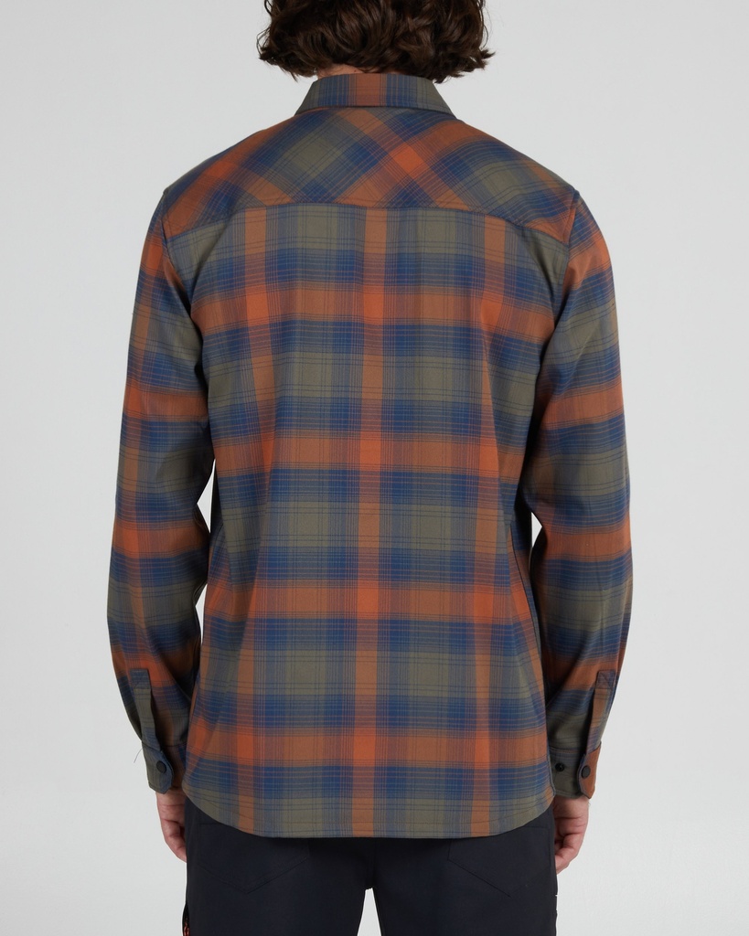 CHEMISE SALTY CREW EVENTIDE LONG SLEEVE FLANNEL - NOIR