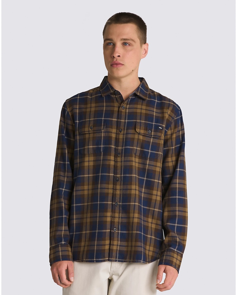 CHEMISE VANS SYCAMORE FLANNEL BUTTONDOWN SHIRT - DRESS BLUES/KANGAROO