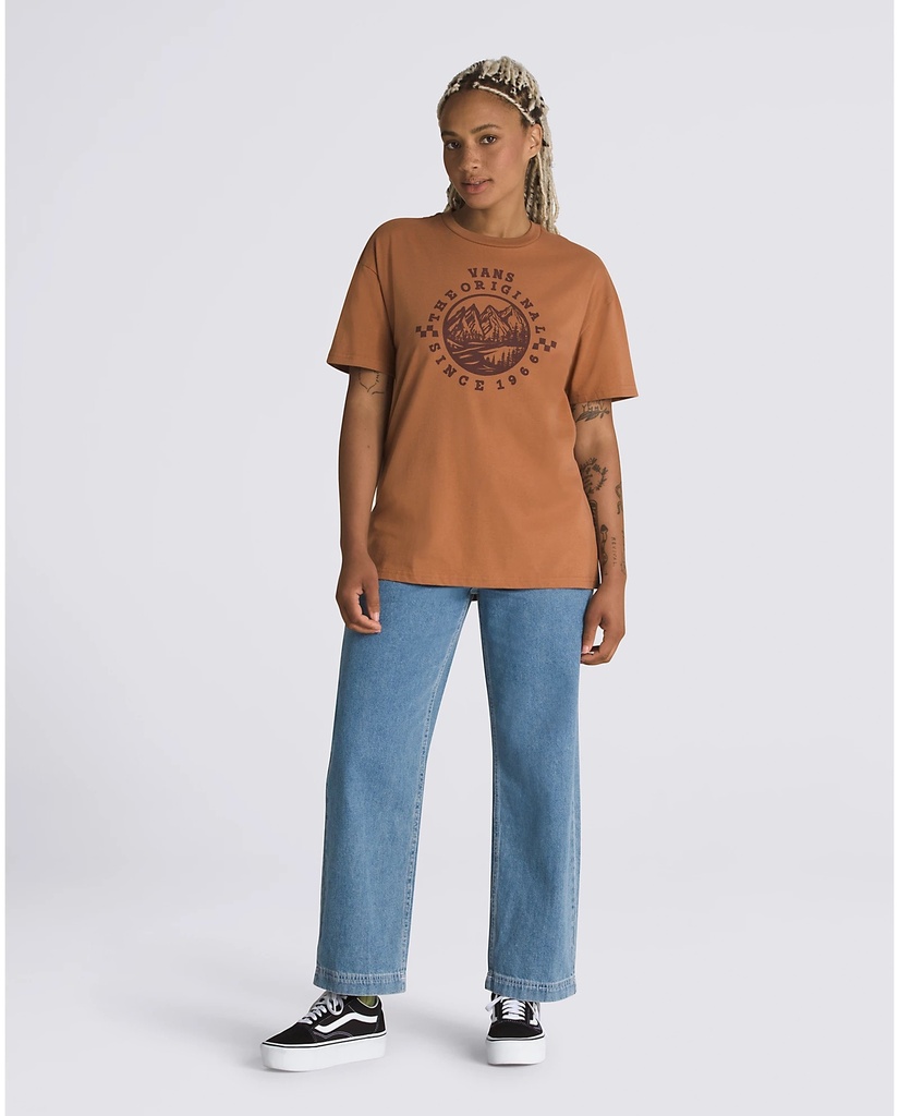 T-SHIRT VANS  MOUNTAIN CIRCLE OVERSIZED POUR FEMME - MOCHA BISQUE