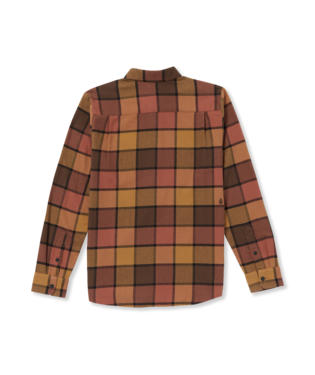 CHEMISE VOLCOM CADEN PLAID LONG SLEEVE - BURRO BROWN