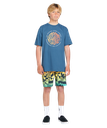 T-SHIRT VOLCOM ENFANT TWISTED UP SHORT SLEEVE - DARK BLUE