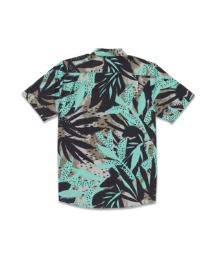 CHEMISE VOLCOM WATERSIDE FLORAL SHORT SLEEVE SHIRT - DUSTY AQUA