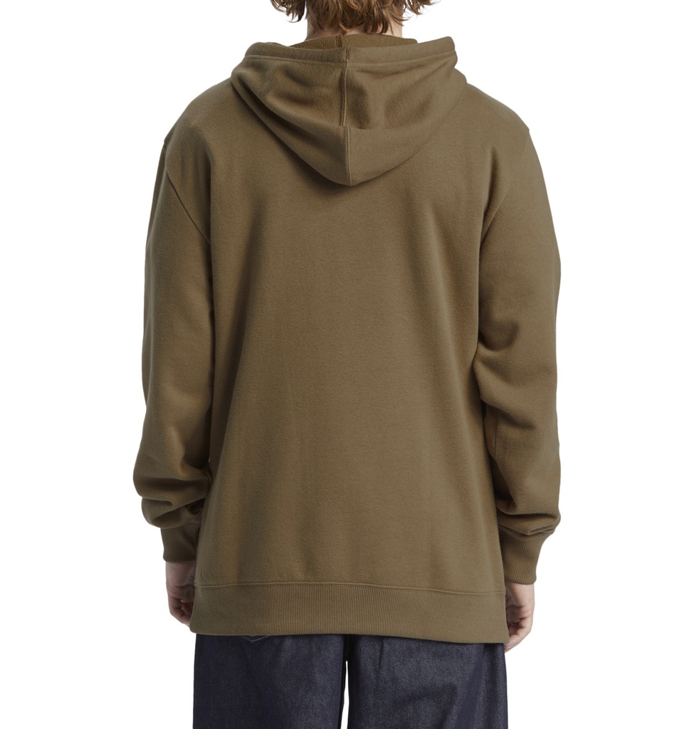 COTON OUATÉ DC STAR PULL OVER HOODIE - COVERT GREEN