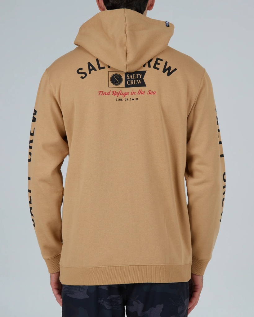 COTON OUATÉ SALTY CREW ZIP SURF CLUB FLEECE - SANDSTONE