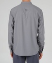 CHEMISE SALTY CREW SKIPPER PERF LONG SLEEVE TECH - GRIS FONCÉ